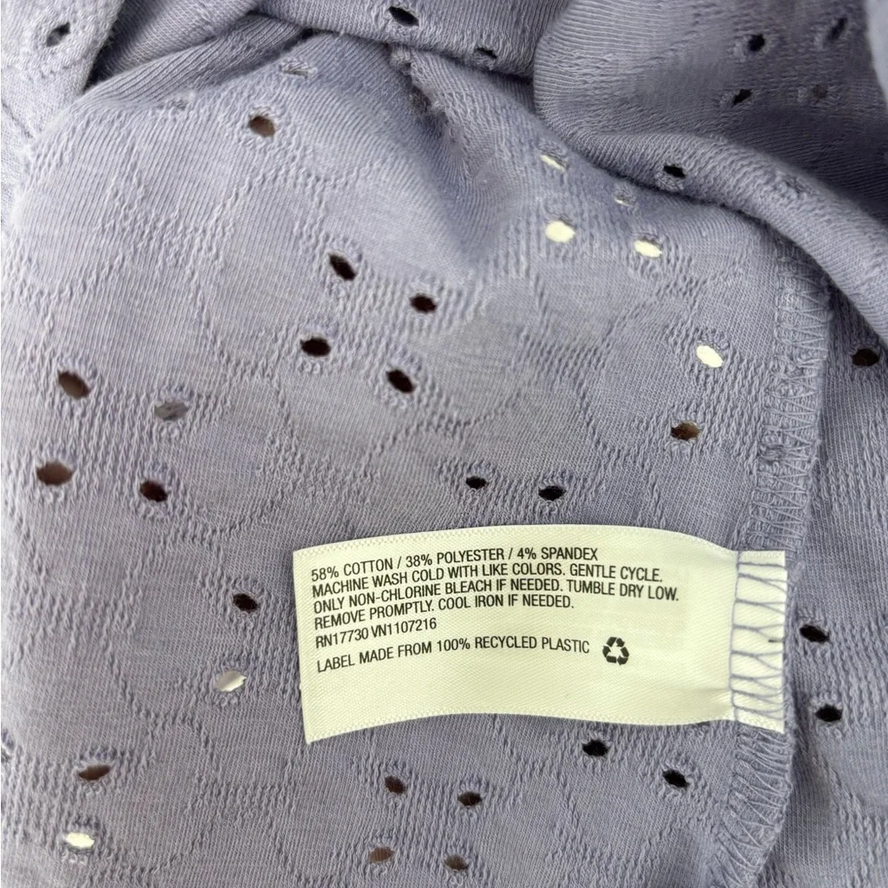 Ava & Viv Purple Eyelet 3/4 Sleeve Top 1X - Picture 9 of 9